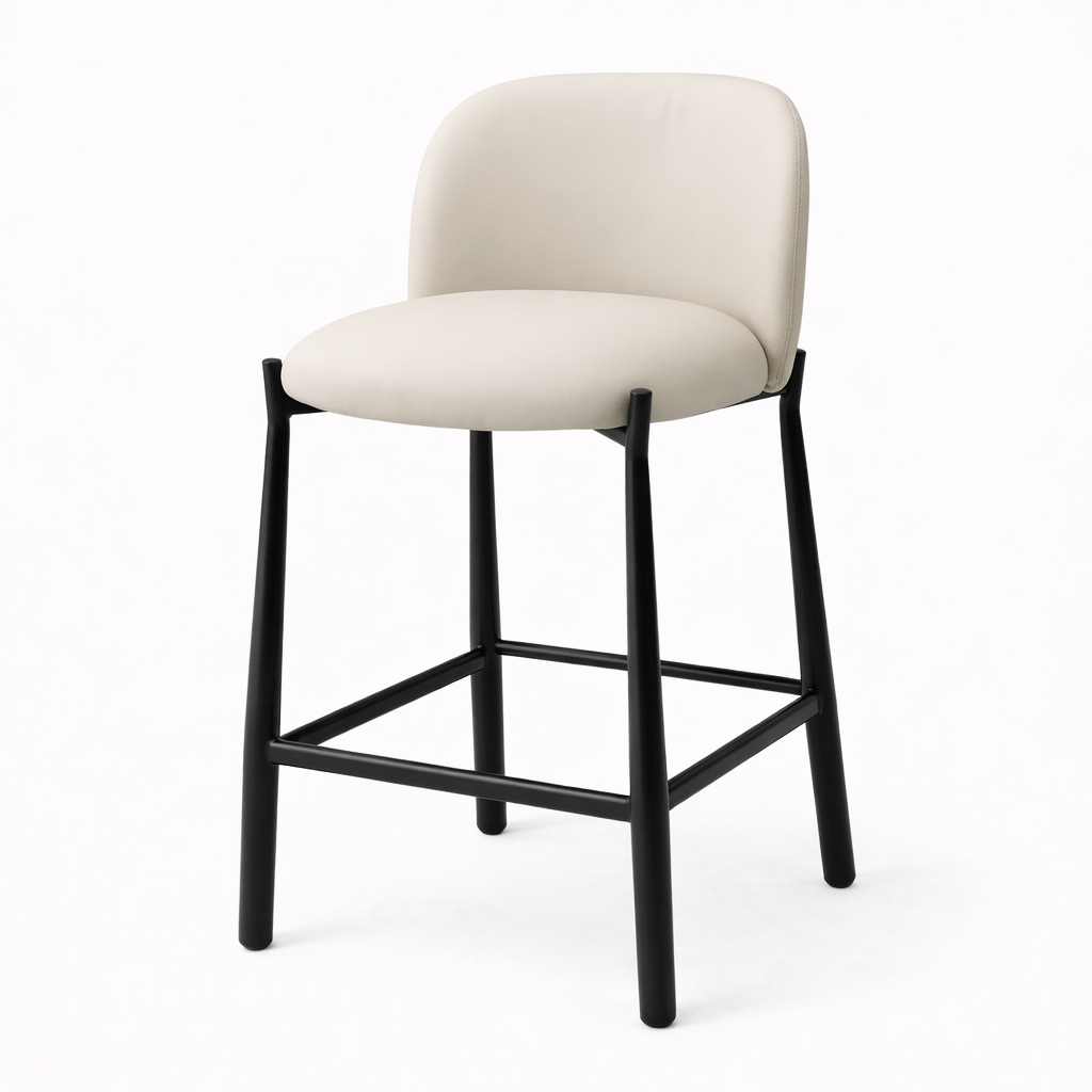 Arlo Counter Chair: Taupe Leatherette